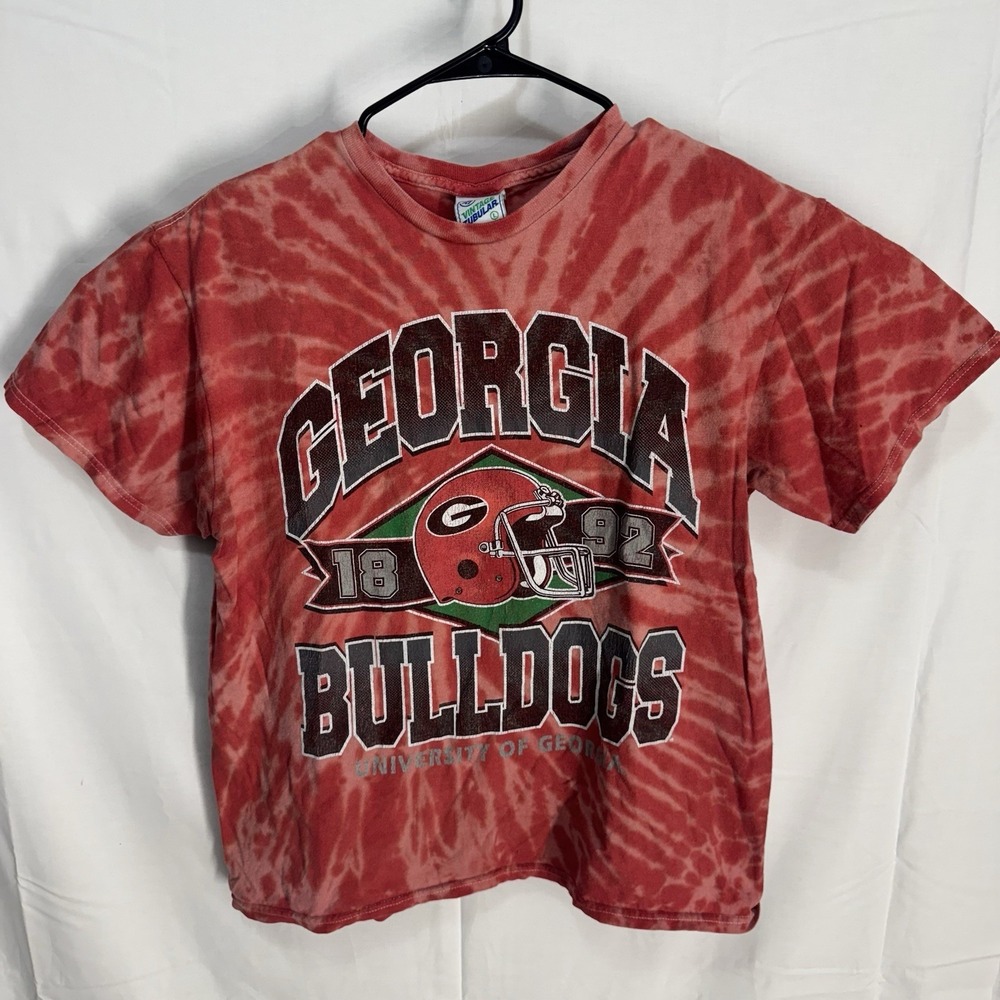Georgia Bulldogs NCAA '47 Brand Vintage Tubular Men's T-Shirt Size L Red Tie Dye